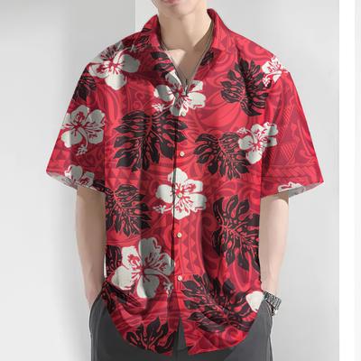 Hawaiian Men's Short Sleeved Shirts, Casual Tops, Large Streetwear, Floral Clothing