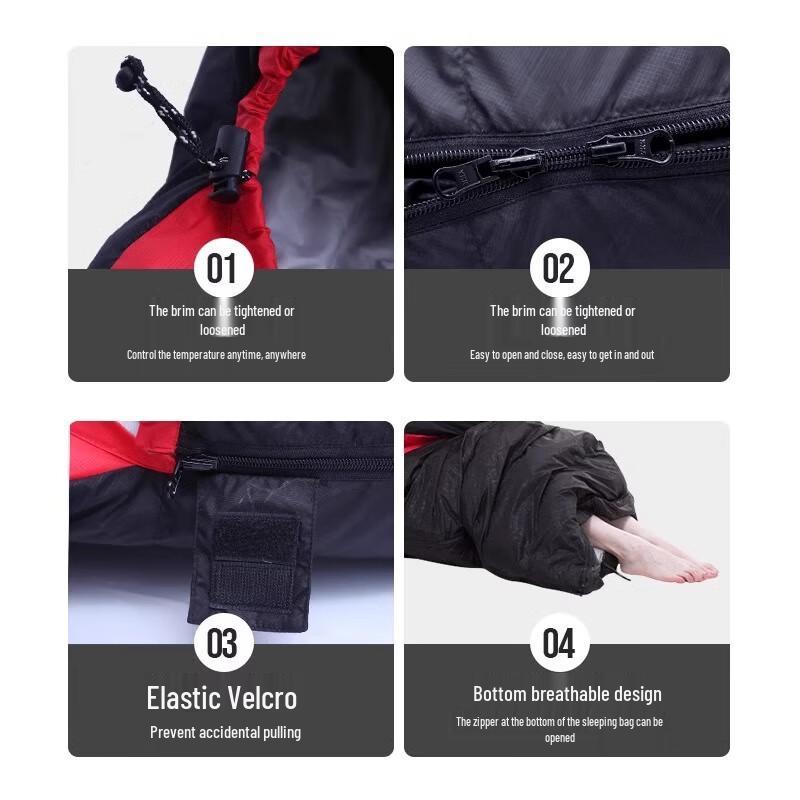 OEING Thickened Down Cotton Spliceable Camping Sleeping Bag