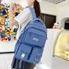 Schoolbag New Solid Color Simple Multi-function Large-capacity Backpack High Value School Travel Versatile Student Backpack