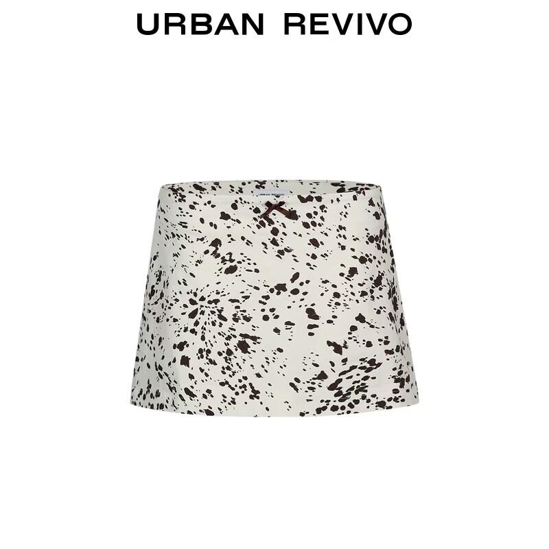 UR2026 Women's Ink Splash Print Mini Skirt