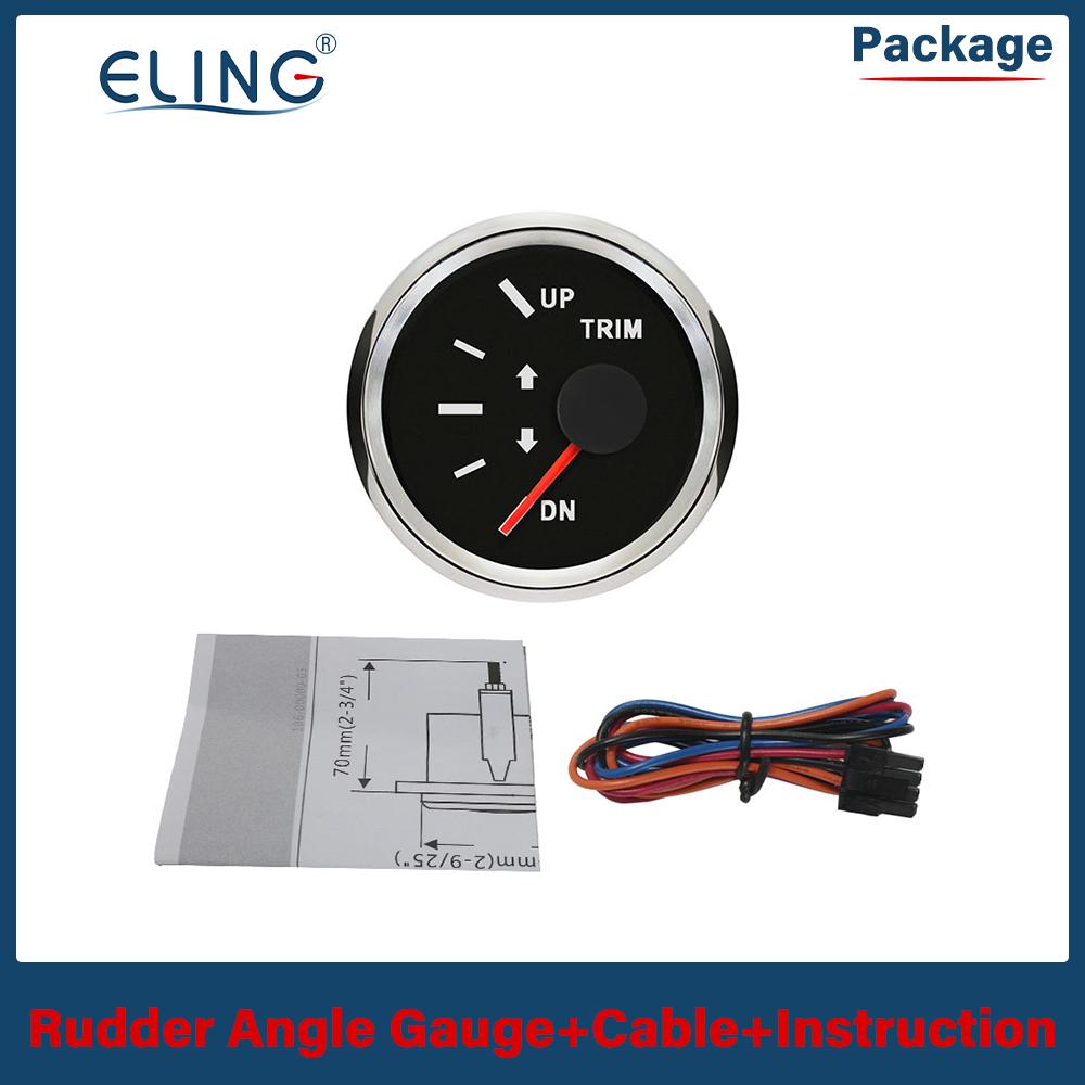 ELING New 52mm Waterproof Marine Trim Gauge Meter UP-DN Inboard Outboard Engine 0-190ohm Signal 12V 24V With Red Backlight