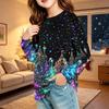 Kids Fashion Christmas Long Sleeve Neck Top with Pocket, Holiday Print Shirt for Boys and Girls