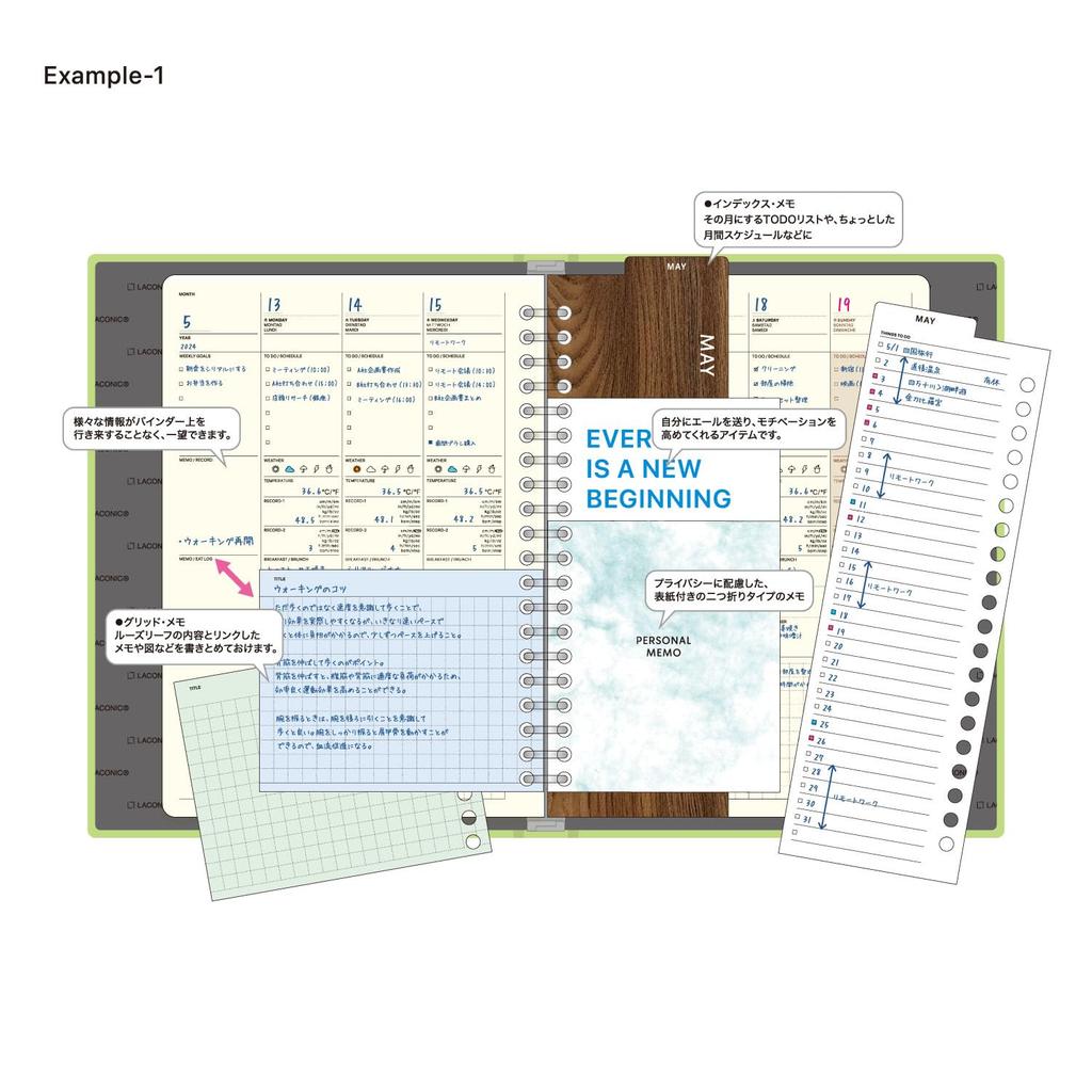 Laconic Binder A5 FLEX Beige Loose-Leaf 20-Hole LFX13-BE