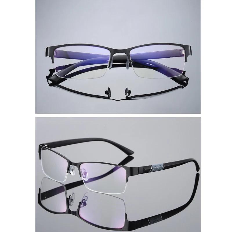 Trend Reading Glasses Men and Women Half Metal Frame Diopters Business Office Men Prescription Glasses  Oculos 0 To +4.0