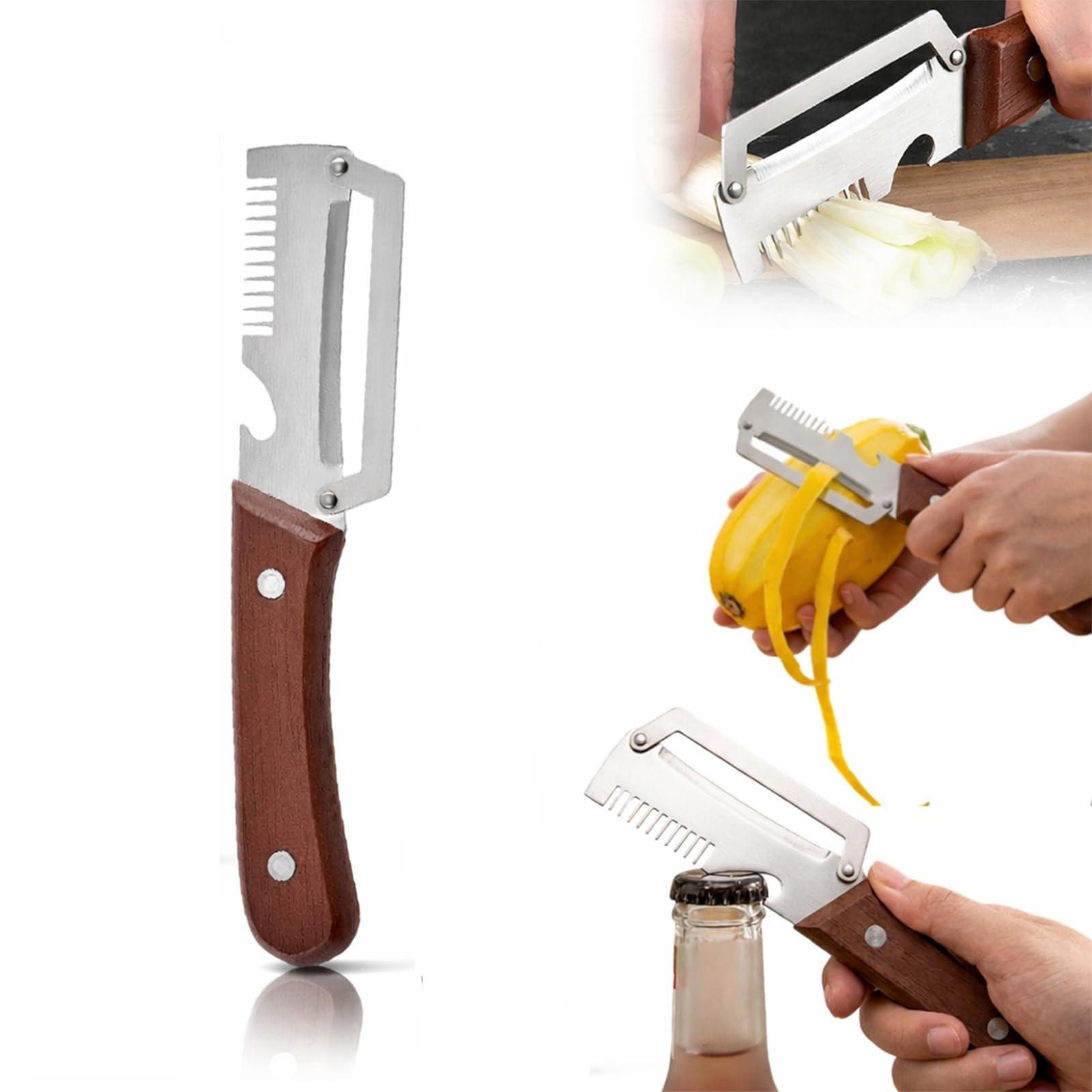 Vegetable Peeler with Plastic Handle Stainless Steel Blade Multifunctional Kitchen Tool for Fruit and Vegetable Preparation One Size