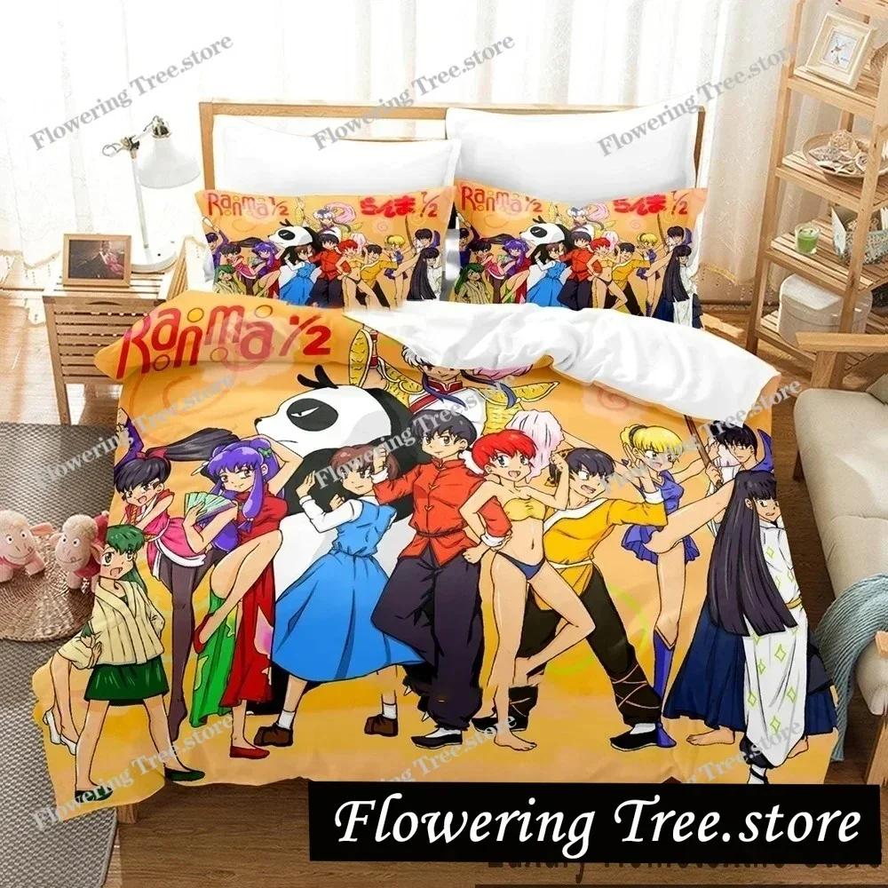 3D Print Anime Ranma 12 Bedding Set Boys Girls Twin Queen King Size Duvet Cover Pillowcase Bed boys Adult Home Textileextile029