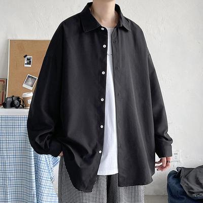 Men Korean Fashion White Long Sleeve Shirts  Mens Harajuku Black Oversized Shirt Male Button Up Shirts Blouses 5XL