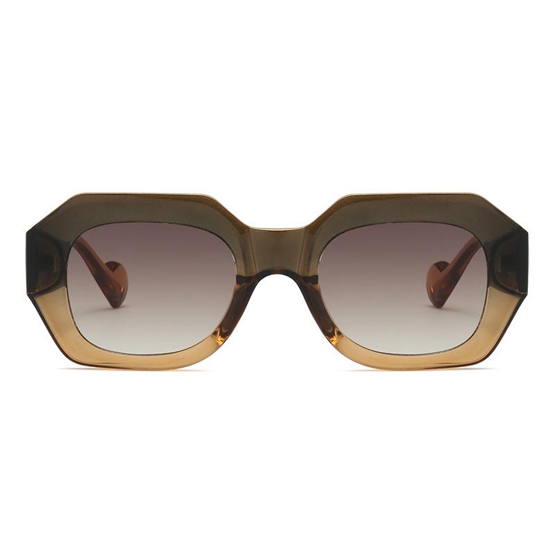 Modern Luxe Polygonal Sunglasses: Men's High-End European-American Street Style