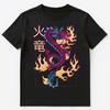 Colorful Dragon With Flames Graphic Design Unisex T-Shirt