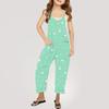 Girls' Summer Sleeveless Jumpsuit - Thin Strap Wide Leg Pants With Pockets