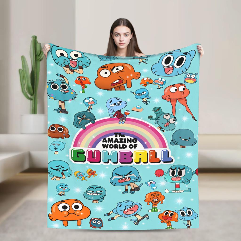 The Amazing World Of Gumball Soft Warm Blanket Camping Plush Throw Blanket Aesthetic Outdoor Flannel Bedspread Sofa Bed Cover