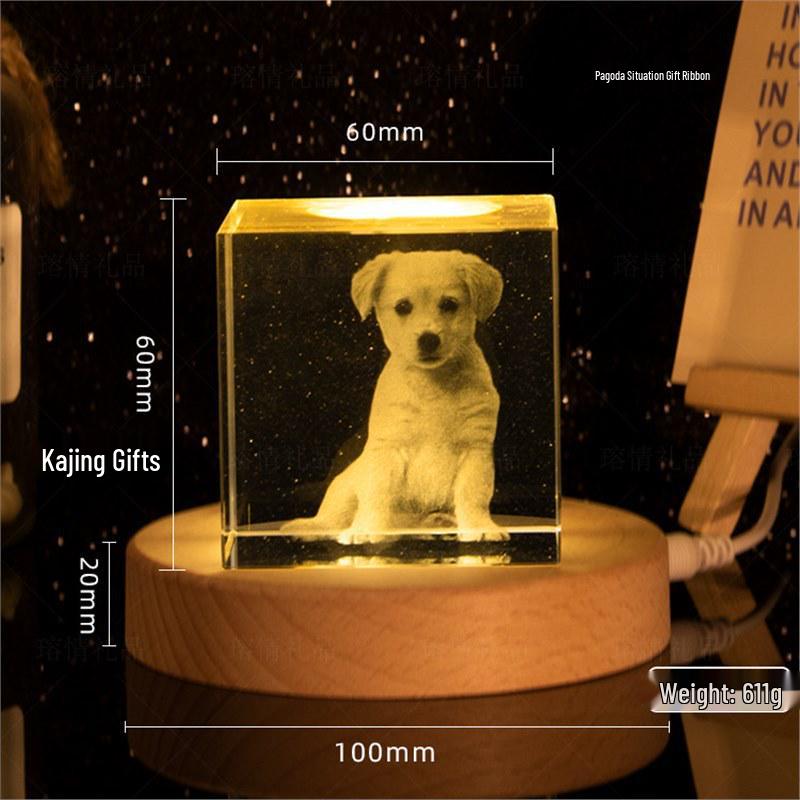 3D Crystal Engraved Photo Ornaments for Couples - Creative Festival Gifts