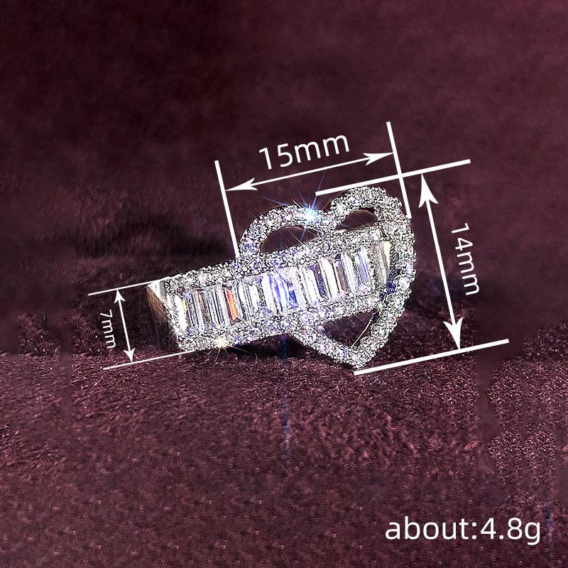 Huitan Heart Women Ring Full Sparkling Cubic Zirconia Charming Wedding Anniversary Trendy Accessories Delicate Jewelry Gift