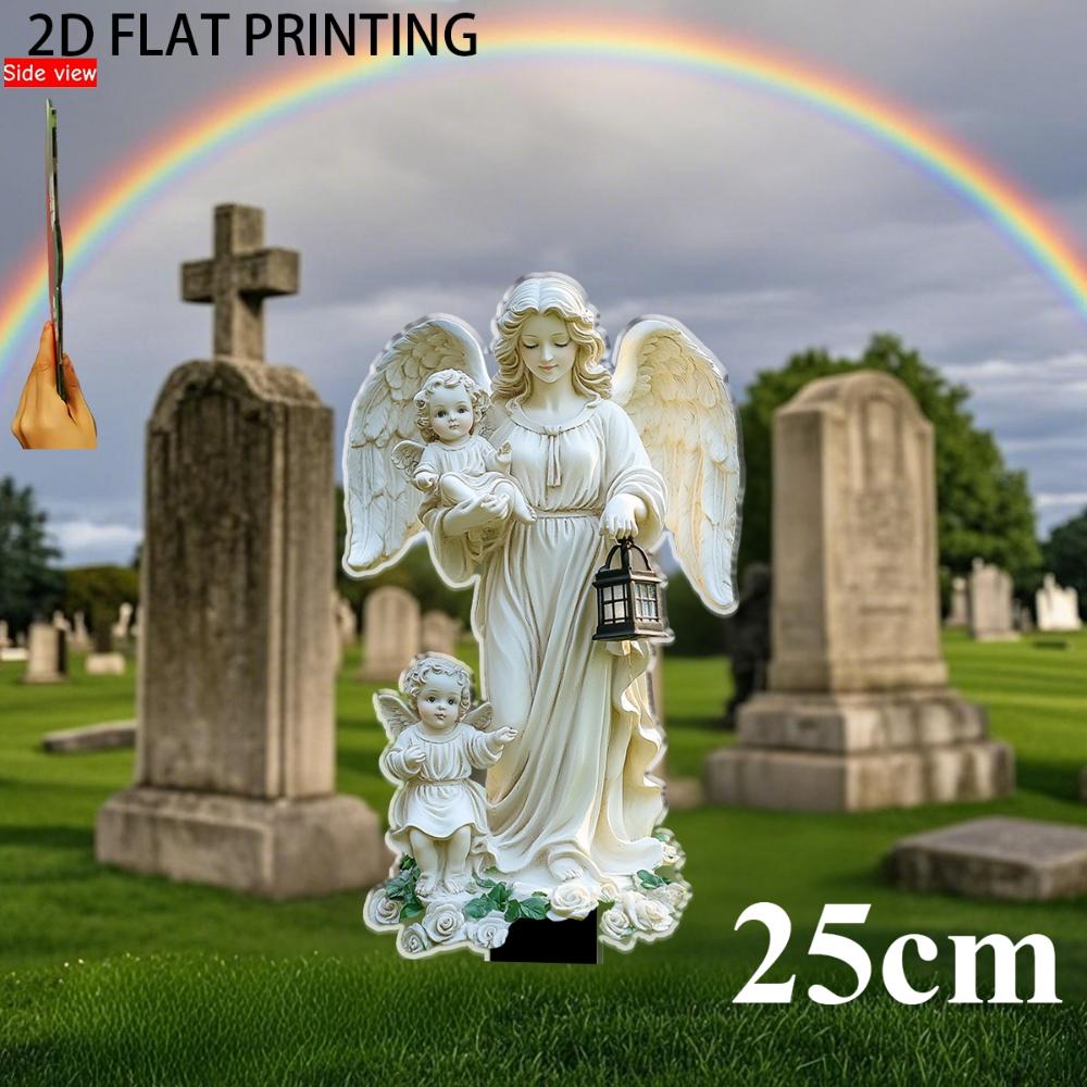 

Ангел, 2D плоский, акрил, украшение, подходит для сада, двора, газона, подарки, Рождество, Хэллоуин 25cm