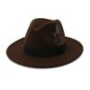 Gelbe Feder Fedoras Herren Fedora Hut Herren Panama Oberkappe Unisex Hut Militärfarbe Fedoras Hut mit breiter Krempe Kirchenhut Partyhut