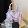 Elegantes Bolsos Rosas con Lazo Verano para Mujer Chic con Cordón Bolso de Hombro Textura Francesa PU Versátil Bolso Cruzado