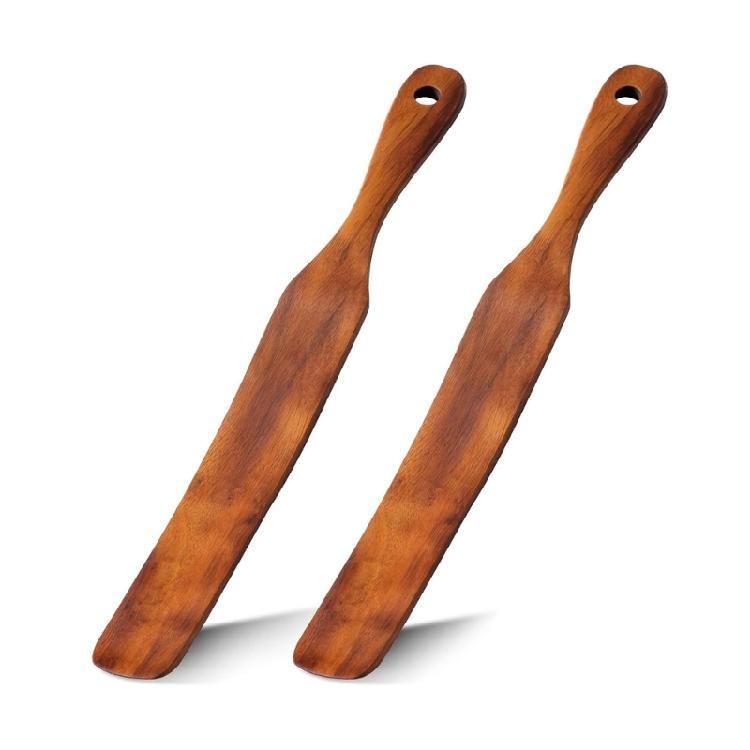 

2Pcs Skinny Spurtle for Sourdough Starter Reaching Bottom of Jar Wooden Spatula for Mixing Dough Whisk Baking Supplies 1