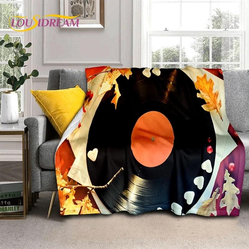 Vinylová deska Hudba DJ Displej Páska Měkká flanelová deka na postel Ložnice Pohovka Piknik, Přehozová deka na přikrytí Venkovní volný čas Dárek