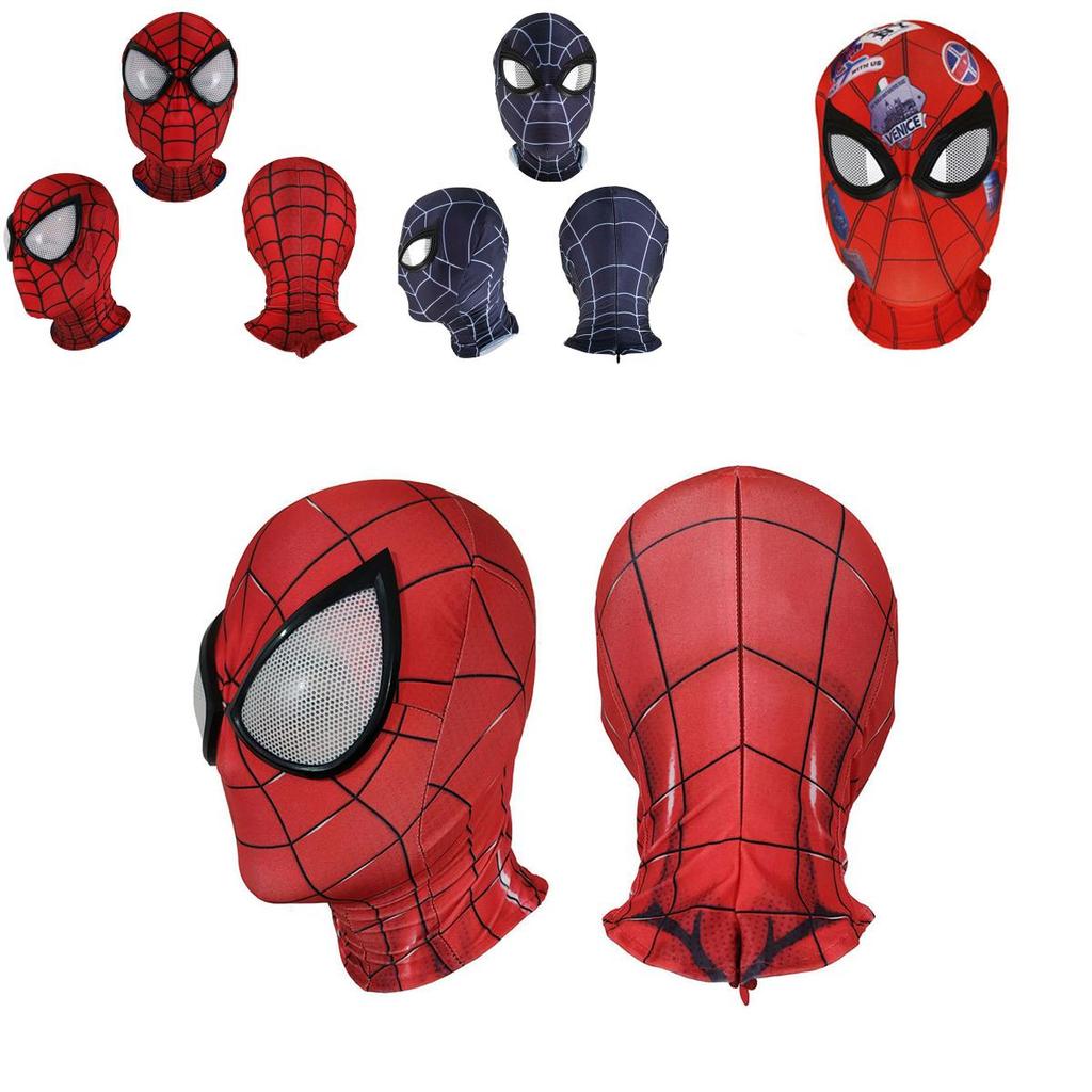 Spiderman Miles Morales Elastic Mask Headcover Costume For Adult Cosplay Enthusiasts