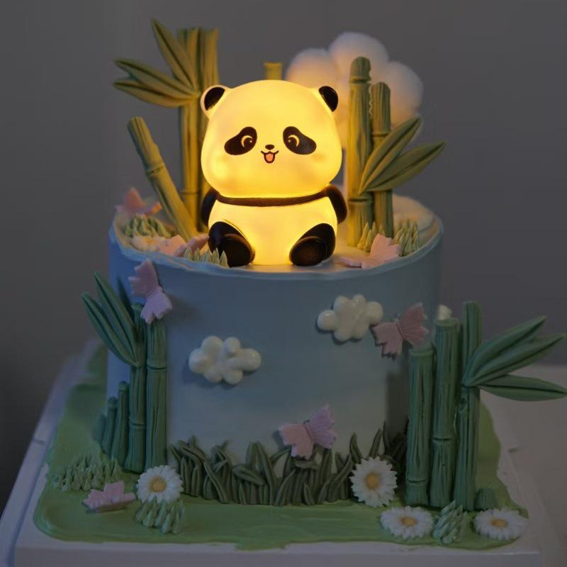 Adorable Panda Cake Toppers - Cartoon Resin Crafts for Birthdays and Baking Decorations