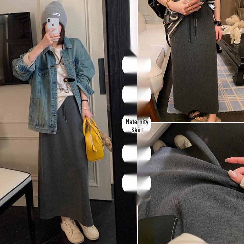 

2025 Autumn/Winter Versatile Maternity Pencil Skirt, No Belly Support, Half-Length for Pre/Post Childbirth 2XL
