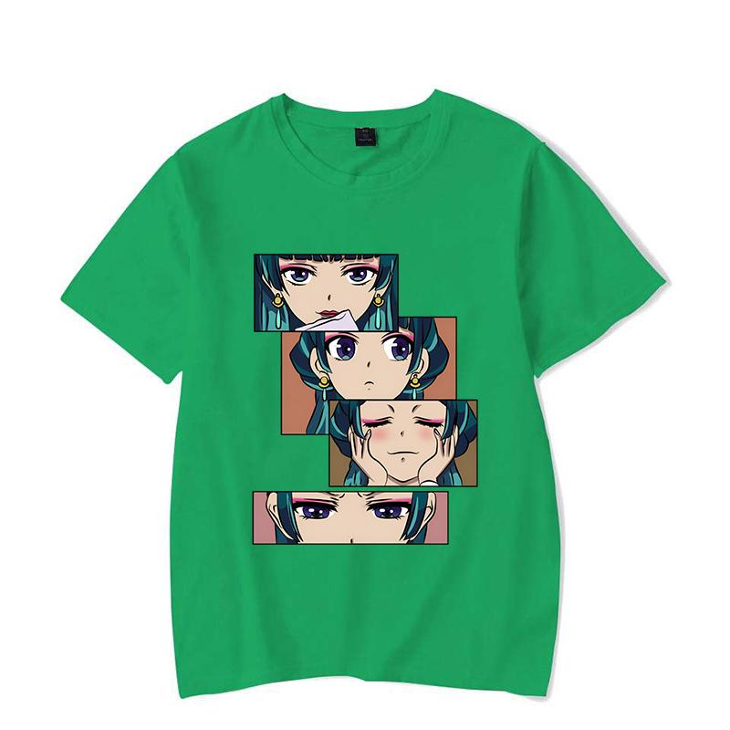 

Горячие футболки с принтом «Дневники аптекаря» для женщин с коротким рукавом, забавная футболка с круглым вырезом в стиле аниме «Маомао», повседневные летние топы 4XL