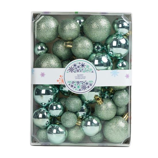 42Pcs 3/4/5cm Christmas Balls Set Glitter Surface Various Pattern Christmas Balls Shatterproof Home Reusable Ornaments