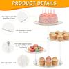 4 Tier Cake Stand Acrylic Transparent Cupcake Stand Round Display Display Tree Stand for Wedding Party Birthday Family Gathering