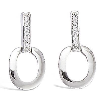 [L1831] - Silver Earrings 'Goddess' Silver White (rhodium-plated) - 20x10 Mm
