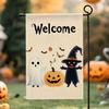 Halloween Garden Flag Pumpkin Ghost Witch Halloween Flags Double Sided Funny Yard Decoration for Outdoor Welcome