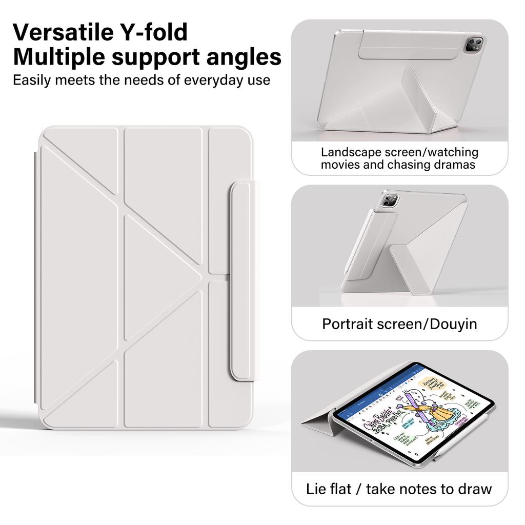 ZOYU Case Magnetic for iPad Pro 11 13 inch,For iPad Pro 12.9 Air 11 Air4/5 10.9 With Magnetic Detachable Y-Shaped Folding Cover