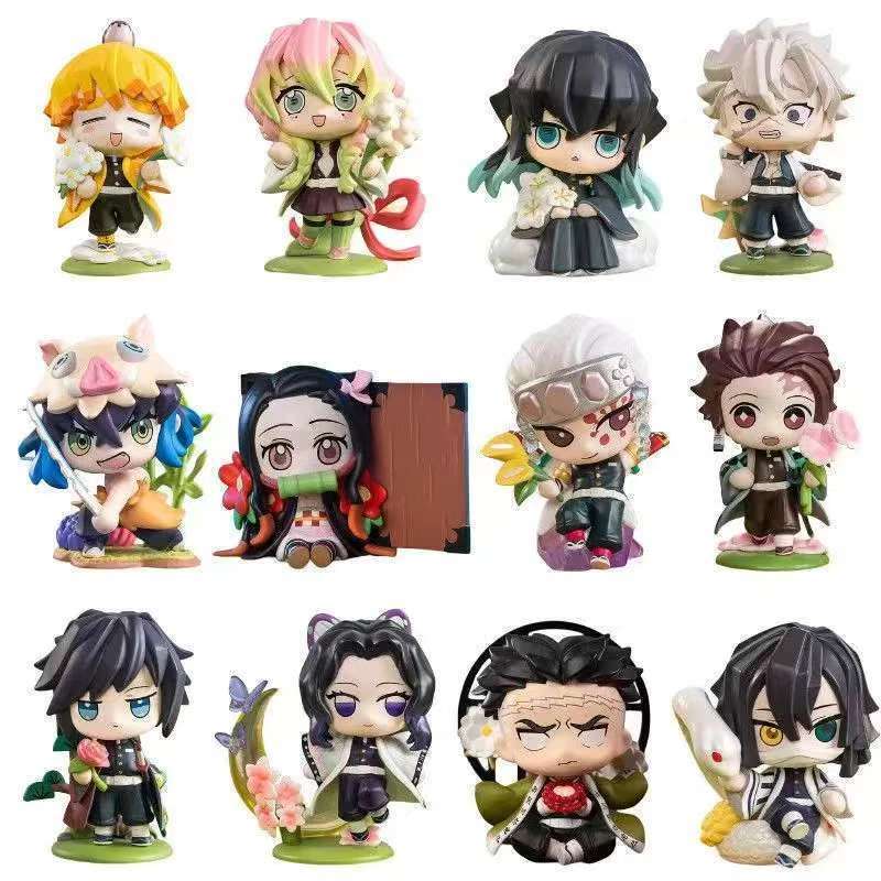 2026 Tanjiro Kamado Nezuko Demon-Slayer Anime Cartoon Figure Blind Box Creative  Statue Ornament Surprise Gift Box