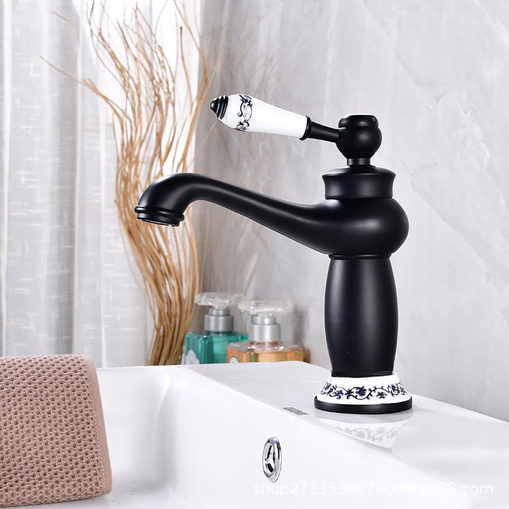 Vintage Copper Basin Faucet Modern Single Hole Bathroom Sink Faucet Tall and Short Two Styles Bathroom Basin Faucet