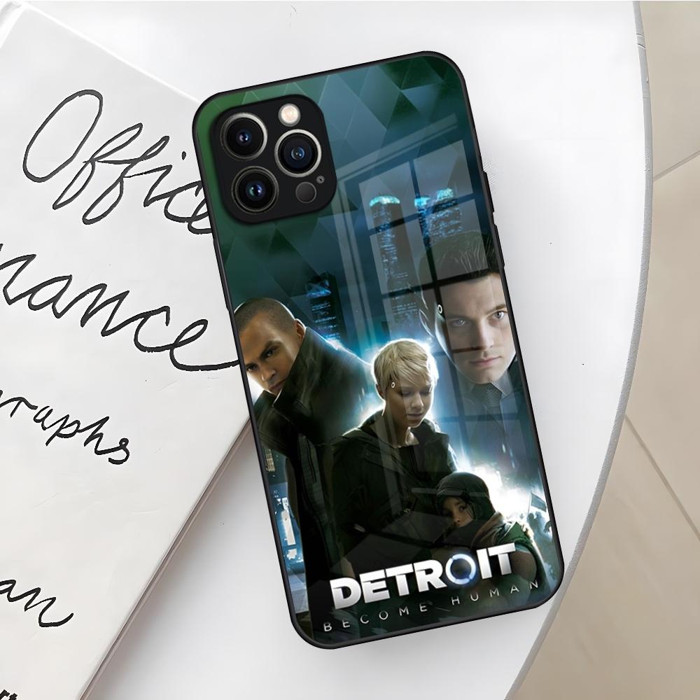 Spiel Detroit Become Human Handyhülle für iPhone 17 16 Air 15 14 12 11 13 Pro Max Mini X Xr Xs Se Puls Glas Hülle