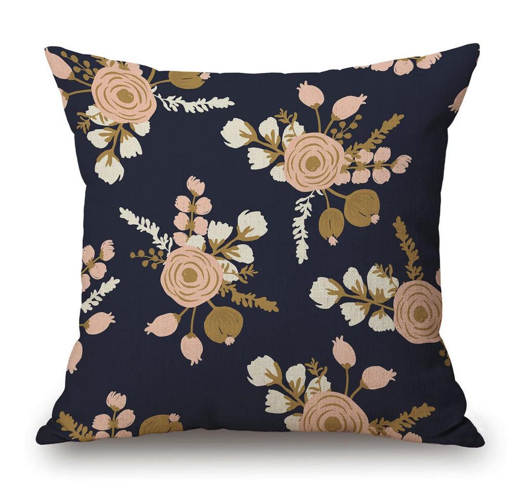 Modern Floral Pillow Cover Abstract Flower Cushion Case Black Red Orange Grey Decor Living Room Sofa Gift