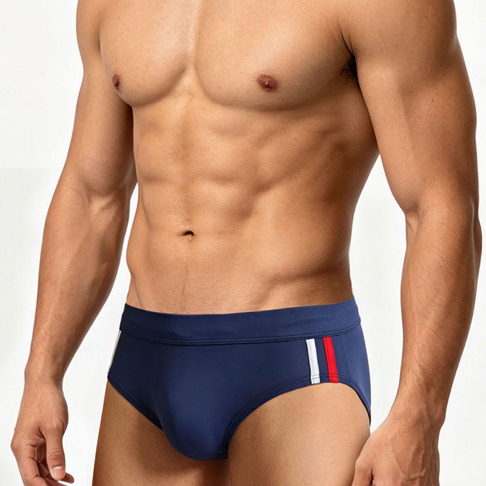 Heren Nylon Mesh Zwembroek Sneldrogend Elastische Contour Pouch Sexy Kleurblok Zwemkleding Voor Zomer Strand Zwembadfeest