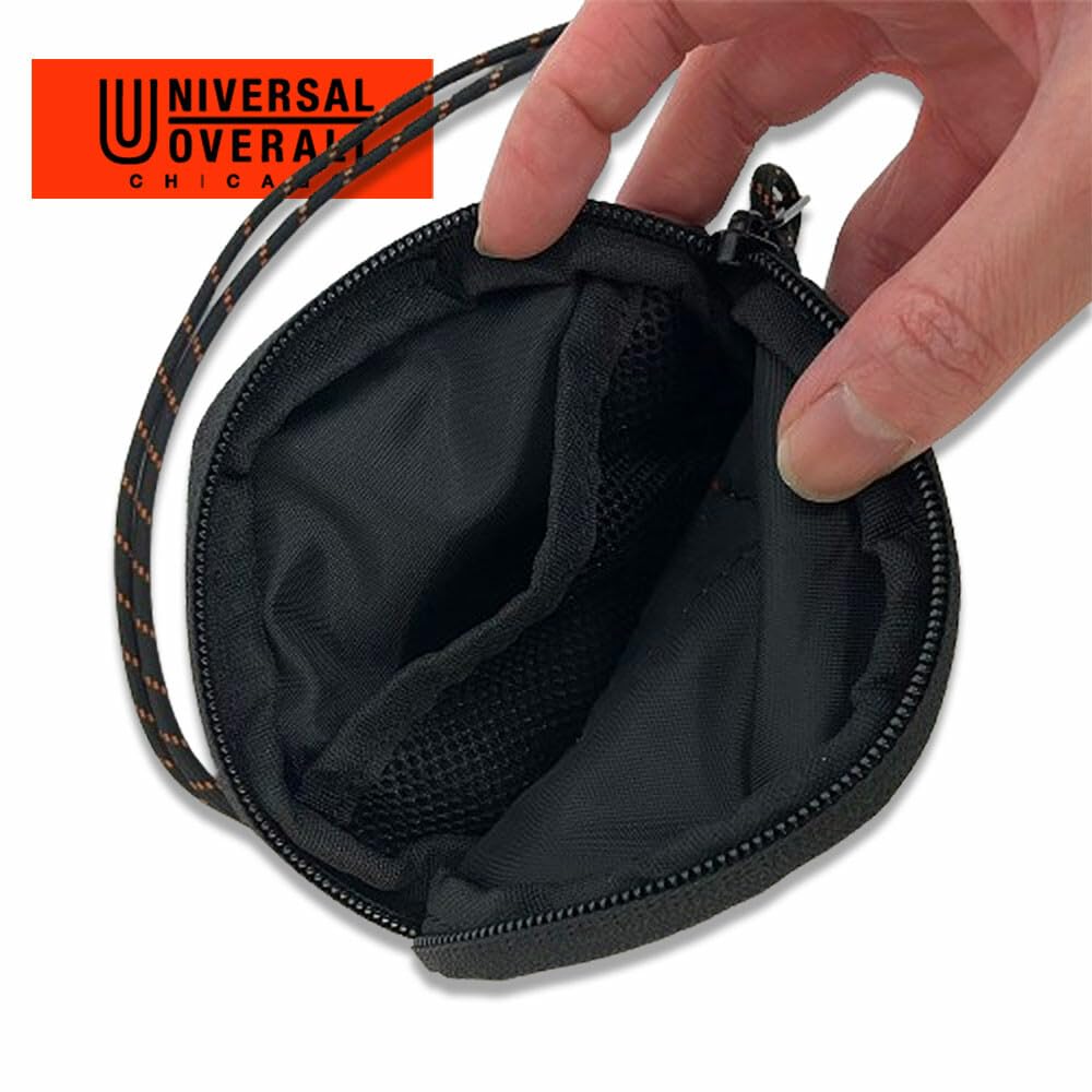 Neck pouch adjustable [Universal Overall] (round, strap) [UV498QG] Wallet, stylish, 01_BLK