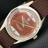 HAND-WINDING VINTAGE HENRI SANDOZ & FILS SWISS MENS BROWN DIAL WATCH A706002-1