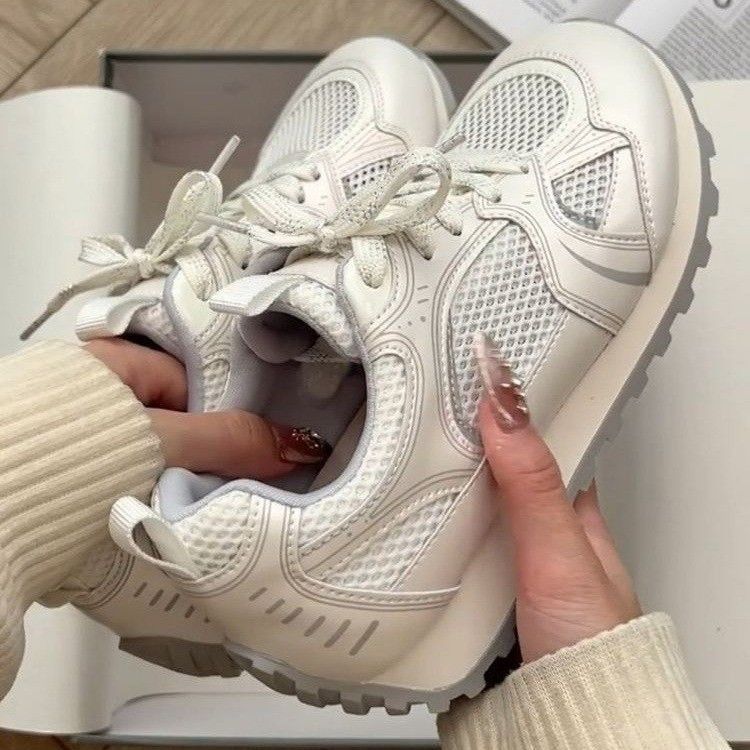 

High-value mesh breathable autumn new trendy casual thick-soled versatile sports shoes 40