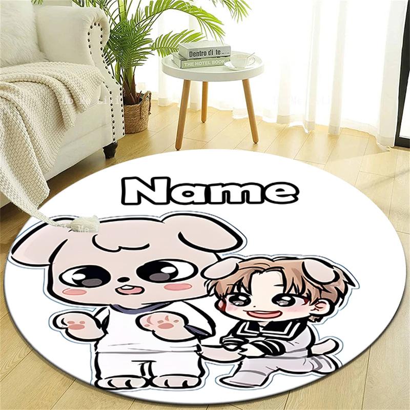 Personalized K-Kpop Team Round Chair Office Rug - Perfect for Mat, Office Chair & More - Ideal Gift for Birthdays and Holidays