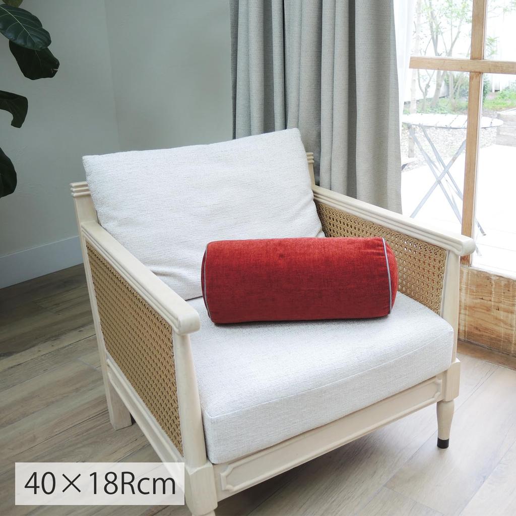 Kawashima Selkon Giant Bolster Cushion, Red, 40x18cm, LS1311, Made in Japan, Stain-Resistant