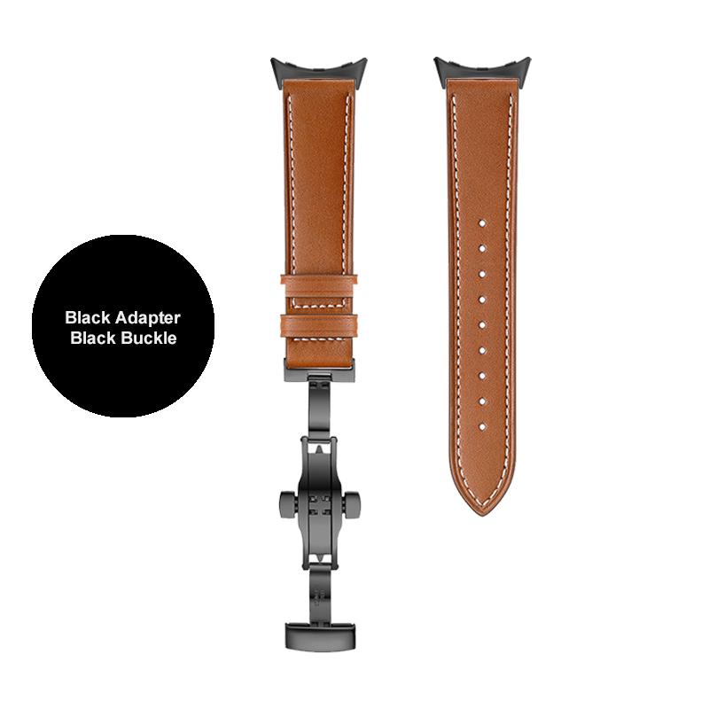 

Кожаный ремешок с бабочкой для Google Pixel Watch Band Pixel Watch Ремешки для часов Браслет С адаптером (Серебристый/Черный/Розовое золото) For Pixel Watch черный коричневый
