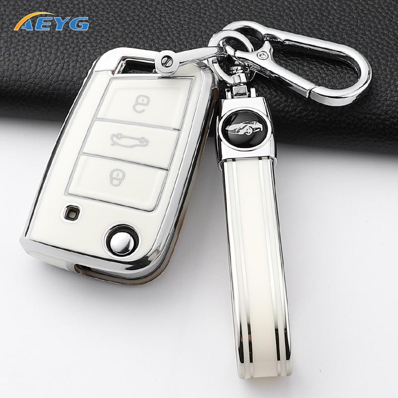 rldf3 For VW Volkswagen Golf 7 MK7 Tiguan MK2 For SEAT Ateca Leon FR 2 Ibiza For Skoda Octavia Car Key Case Cover Interior Accessories