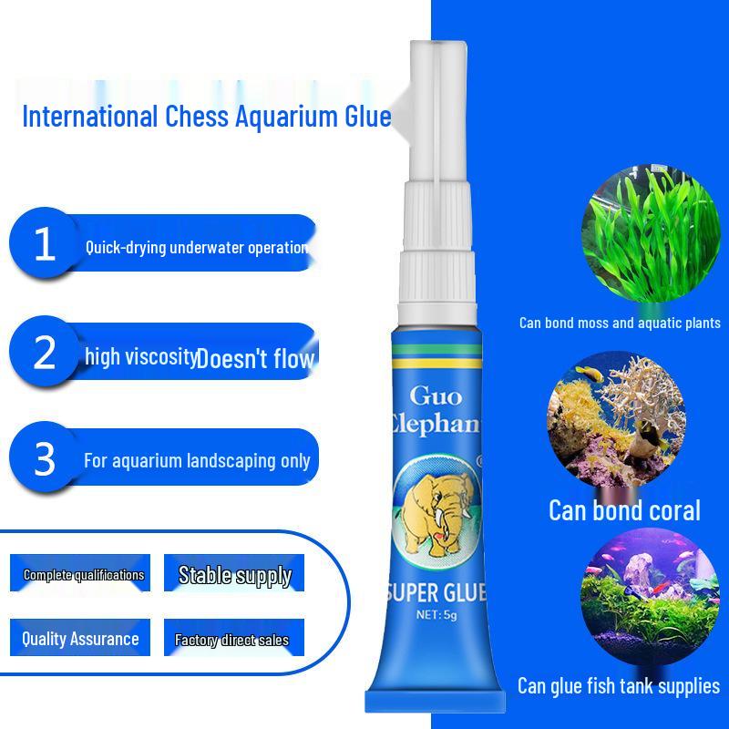 

Aquarium Glue for Chessboard Moss, Aquatic Plants, Driftwood, and Corals - Transparent Bonding Solution
