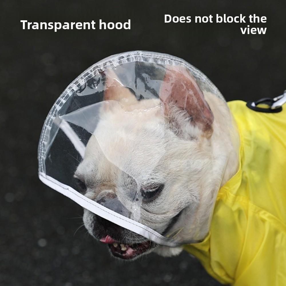 Belly-Covering Pet Outfit Dog Hooded Raincoat Reflective Strip Dog Rain Cloak  Dogs Puppy