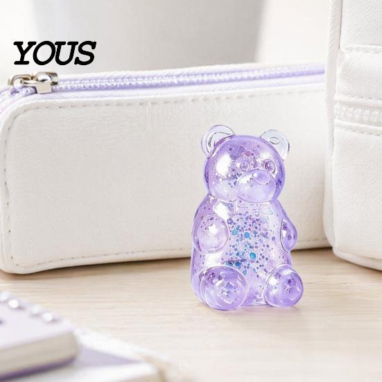Kids Stress Relief Toy Mini Clear Bear Squeeze Toy, Sitting Sensory Pocket Reliever Soft Stretchy Sugar Ball Fidget Party Favors