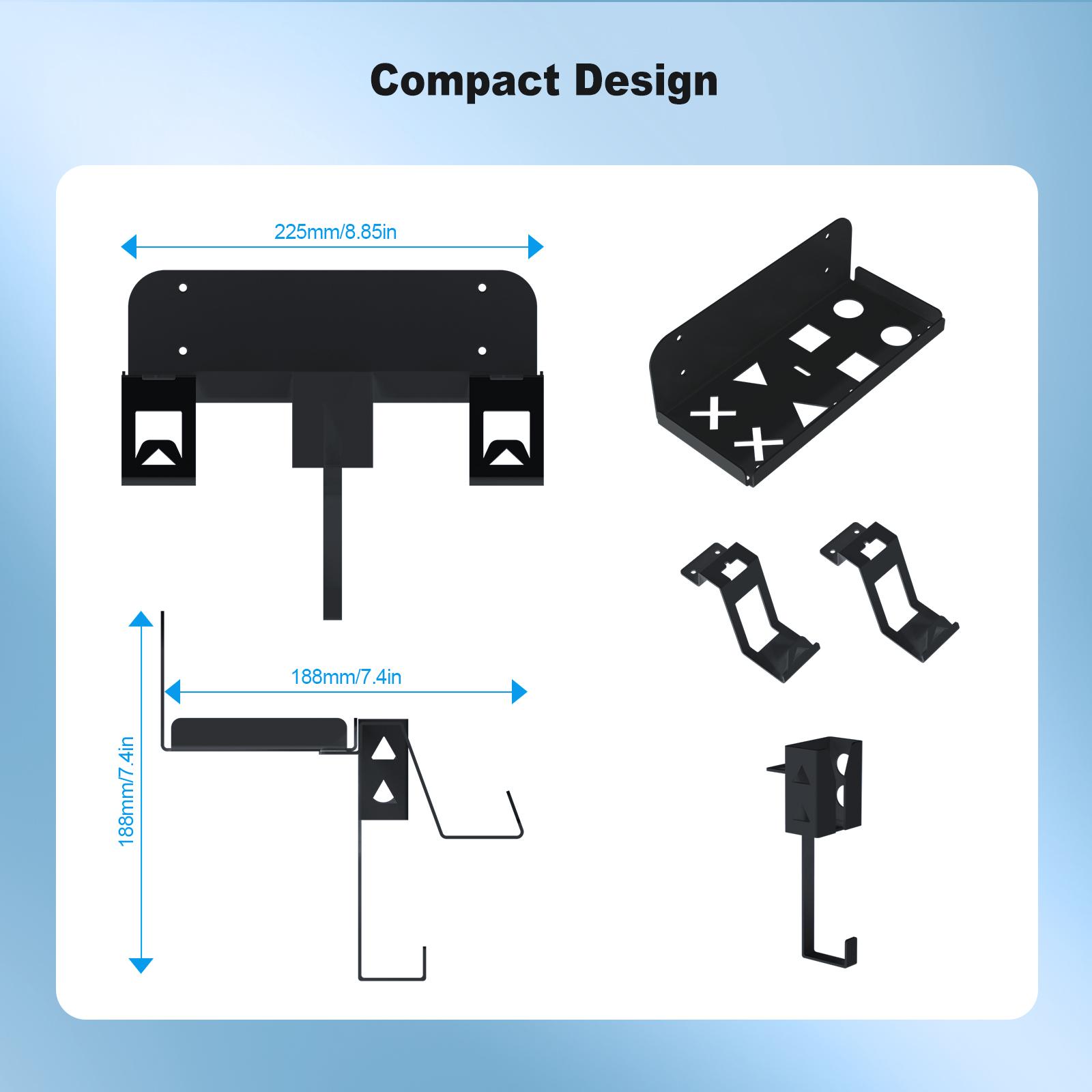 

Для консоли PS5 Slim оптический/цифровой настенный кронштейн консоли несет магнитный зарядный кабель, доступны два цвета JYS-P5177 чёрный