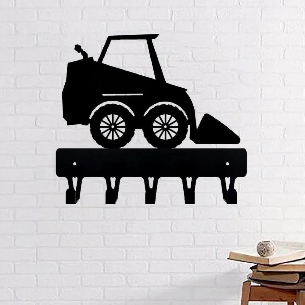 1pc Skid Loader Key Rack Hanger for Living Room Bedroom - Home Decoration with Functional Appeal and Industrial Charm