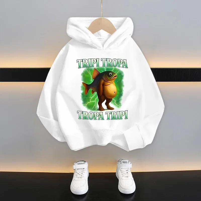 Italiensk hjärnförruttnelse Barn Huvtröja Rolig Tecknad Grafik Tunn Sweatshirt Tung Tungtung Sahur Vardagskläder Långärmad Topp Pojkkläder
