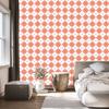 Wallpaper Basic Retro Check Coral, White, and Light Gray 50x1000